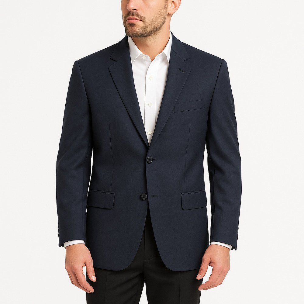 Geoffrey Beene Jacket Mens 42R Navy Blazer 3Button NotchedLapel Classic Tailored